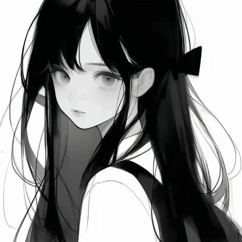 nét dịu dàng avatar đen trắng nữ