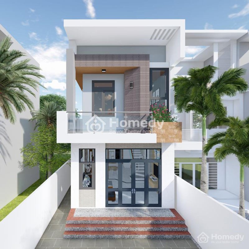 Ngôi nhà 2 tầng đơn giản ở nông thôn minh họa khả năng xây nhà 2 tầng giá 300 triệu