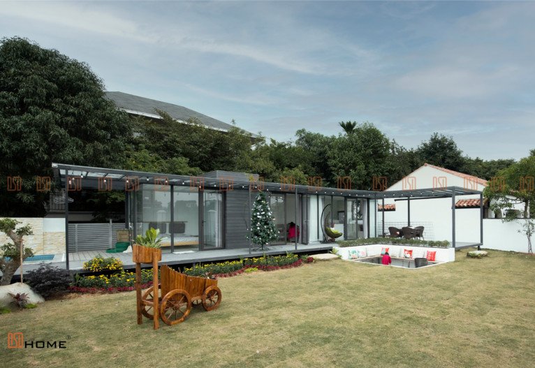 Nhà lắp ghép hiện đại với thiết kế tối ưu, minh họa cho khái niệm nhà tiền chế