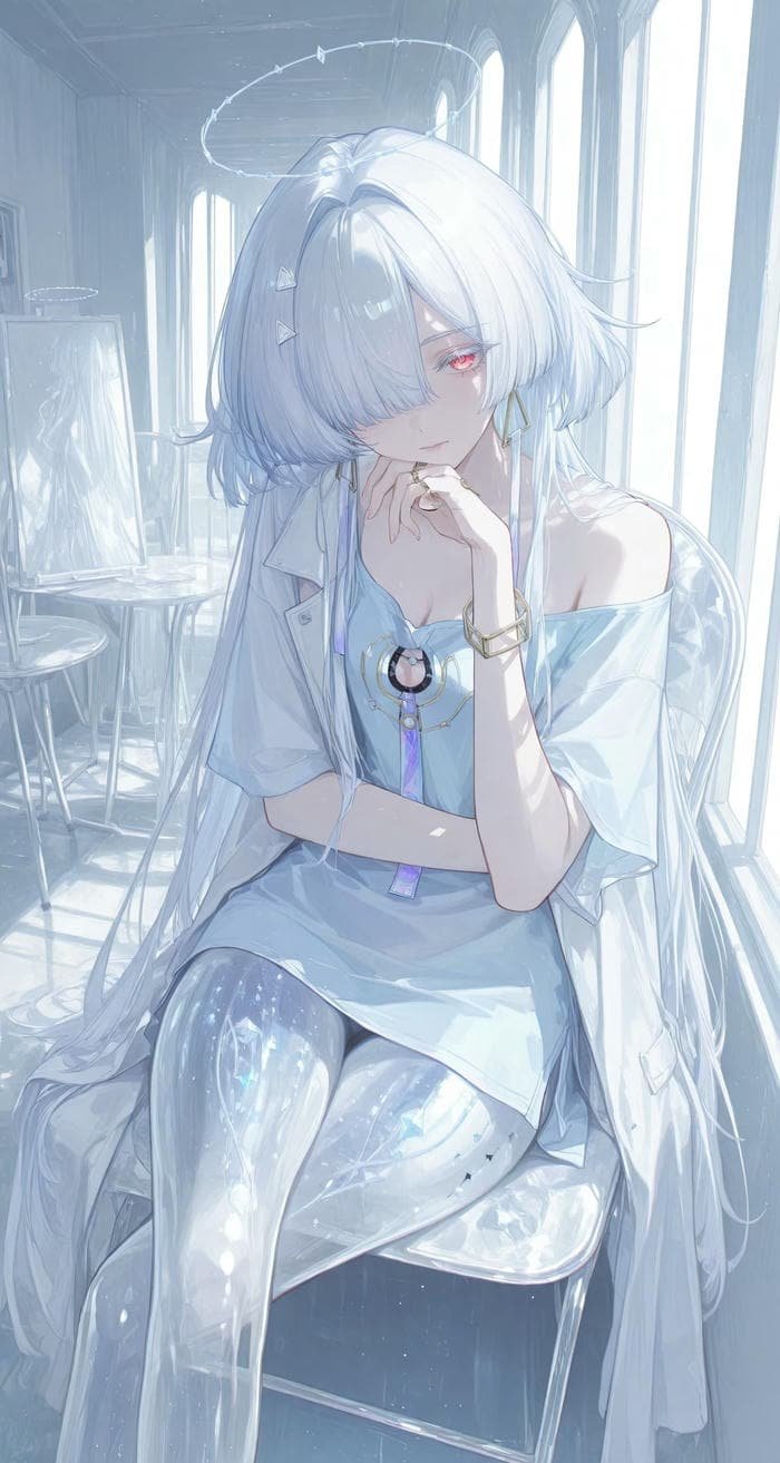 nhân vật anime nữ thần thái cô độc tách biệt