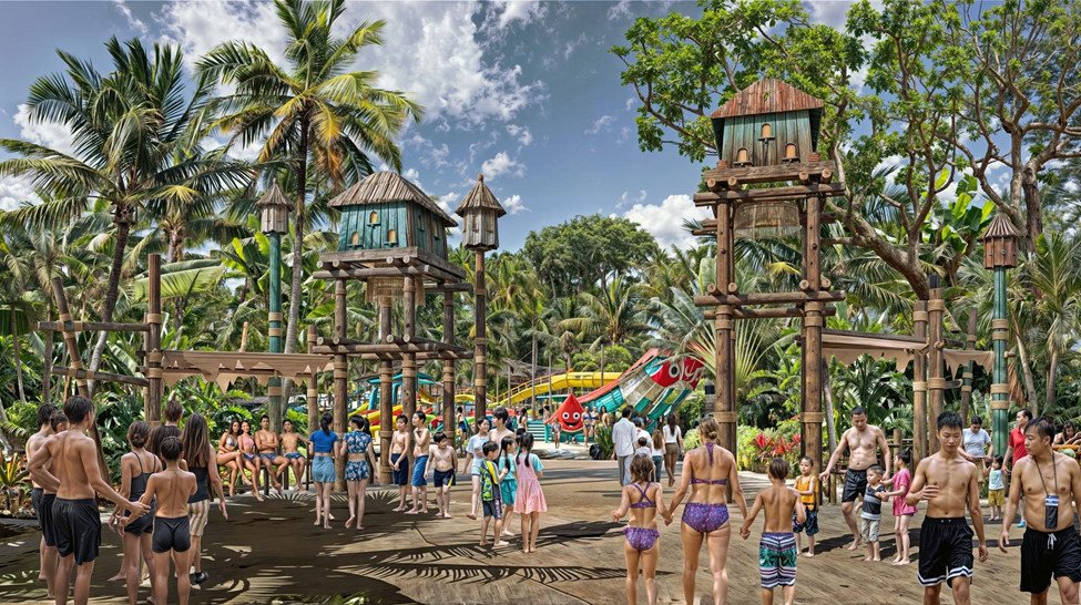 Phối cảnh công viên nước chủ đề Khu đô thị Đường 3 Tháng 2