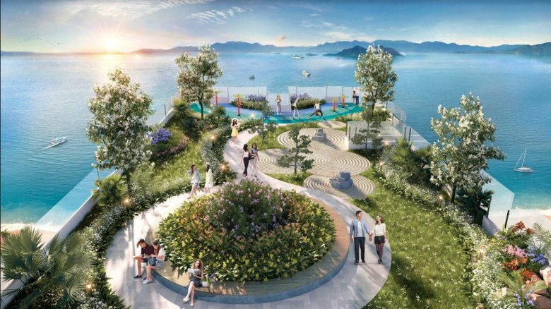 Phối cảnh The Ruby Hạ Long với tầm nhìn hướng vịnh Cửa Lục