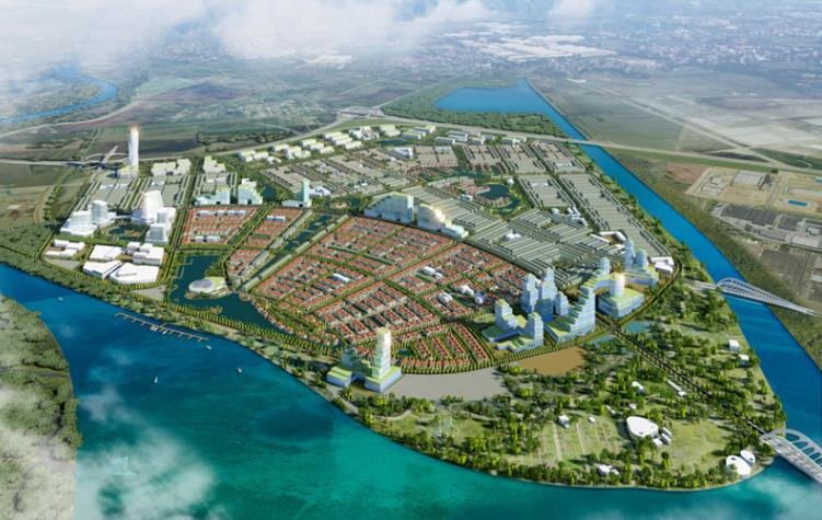 Phối cảnh tổng thể khu đô thị và dịch vụ Tràng Cát, Hải Phòng