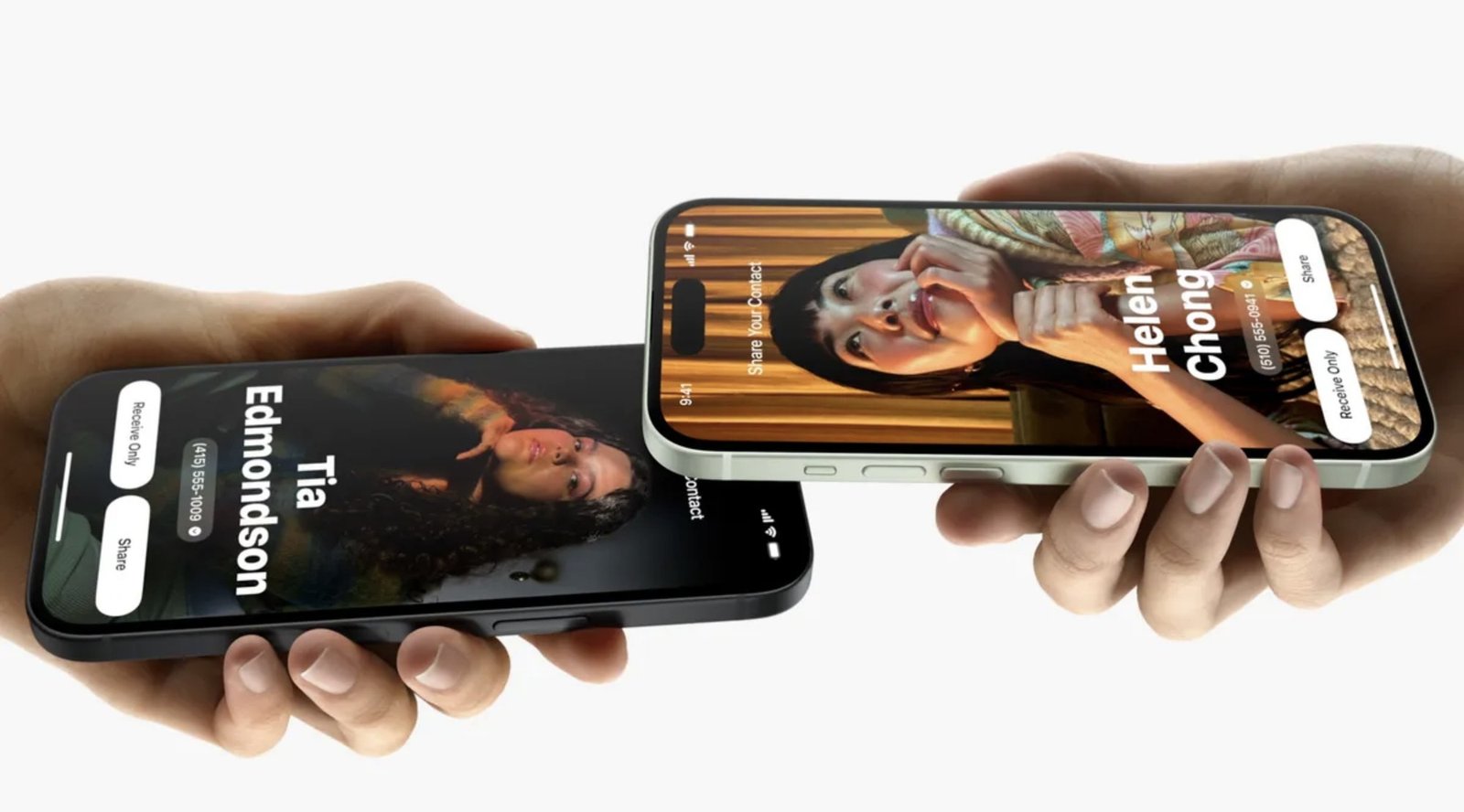 Poster Liên hệ NameDrop trên màn hình iPhone hiển thị tuỳ chỉnh danh bạ trên iOS 17