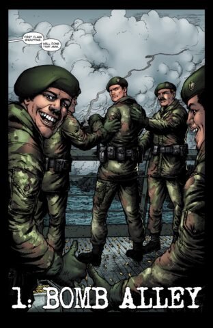 Billy Butcher trong quân phục Hải quân Anh, thể hiện bản lĩnh chiến đấu