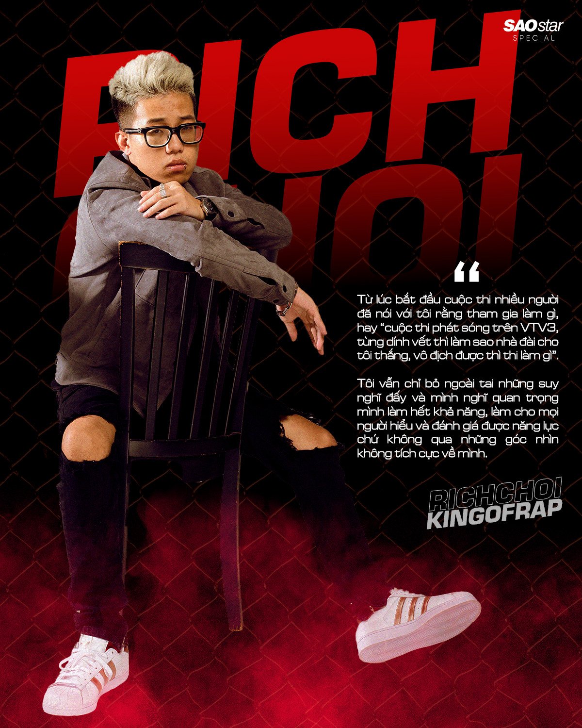 RichChoi trên sân khấu King of Rap chia sẻ về quá khứ