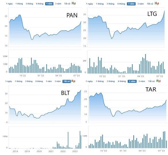 Thị trường chứng khoán Việt Nam với nhóm cổ phiếu ngành gạo đang bứt phá mạnh mẽ
