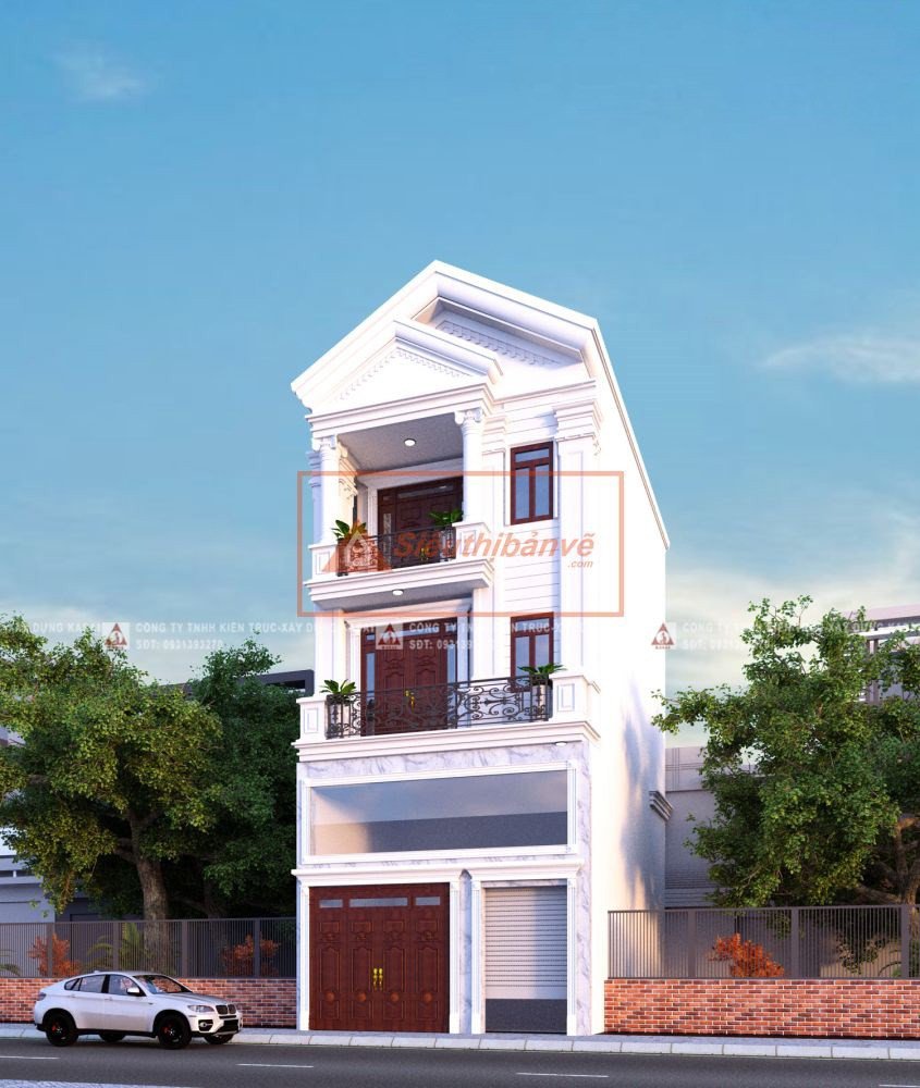 Thiết kế mẫu nhà phố 3 tầng 1 lửng đẹp