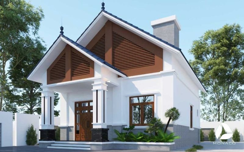 Thiết kế nhà 1 tầng 80m2 mái thái truyền thống