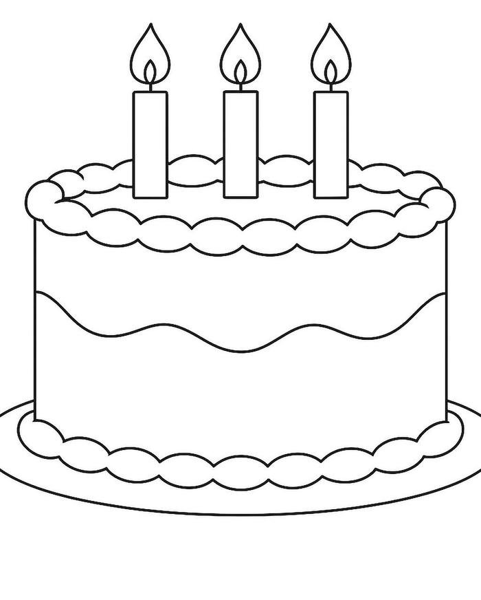 tô màu bánh sinh nhật hình tròn