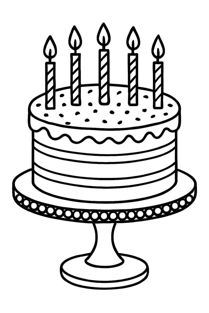 tô màu bánh sinh nhật nhiều nến