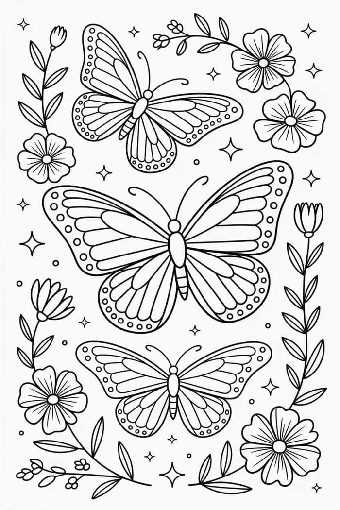 tô màu con bướm cho bé