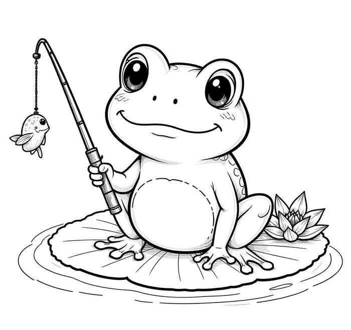 tô màu con ếch đáng yêu