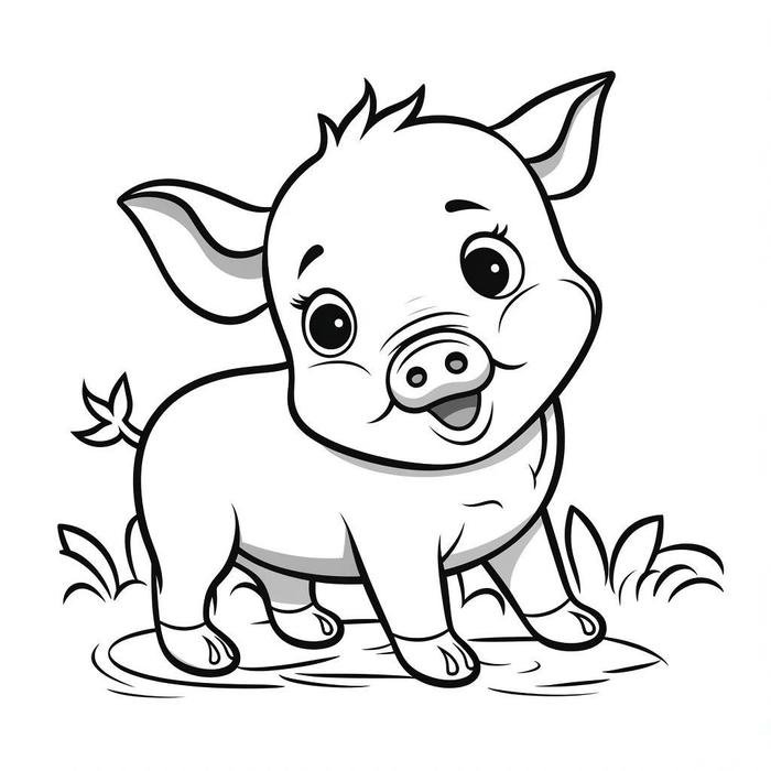 tô màu con heo đẹp nhẹ nhàng