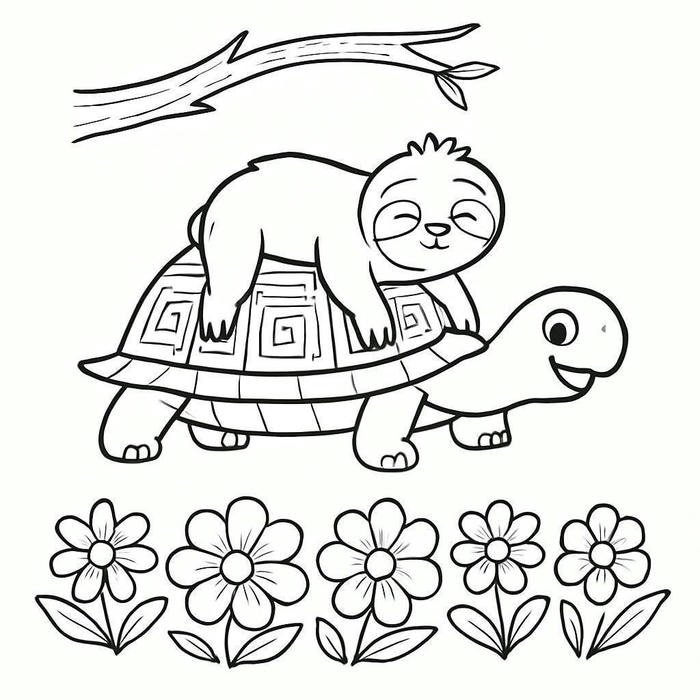 tô màu con rùa giúp bé sáng tạo