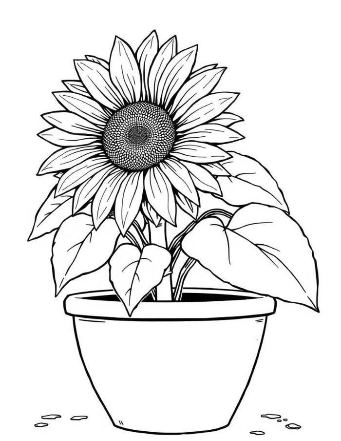 tô màu hoa hướng dương dễ thực hiện