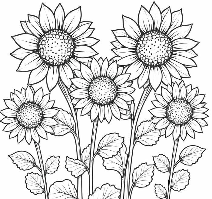 tô màu hoa hướng dương sáng tạo