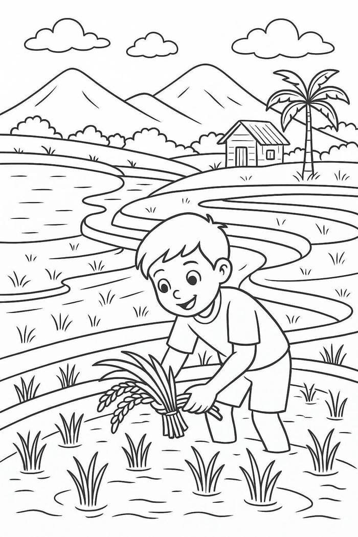 tô màu phong cảnh đơn giản tinh tế