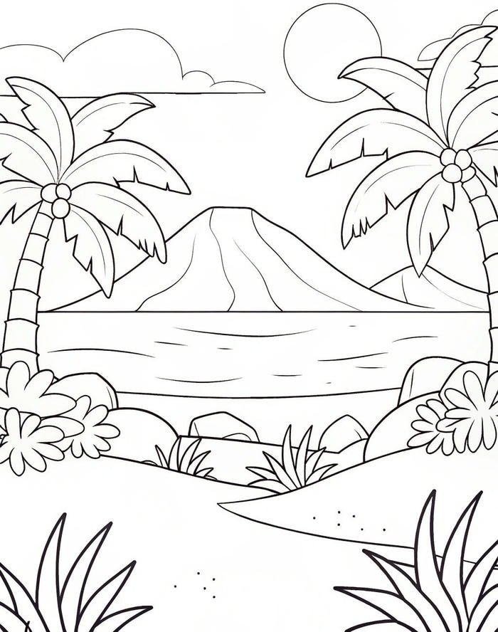 tô màu phong cảnh thiên nhiên