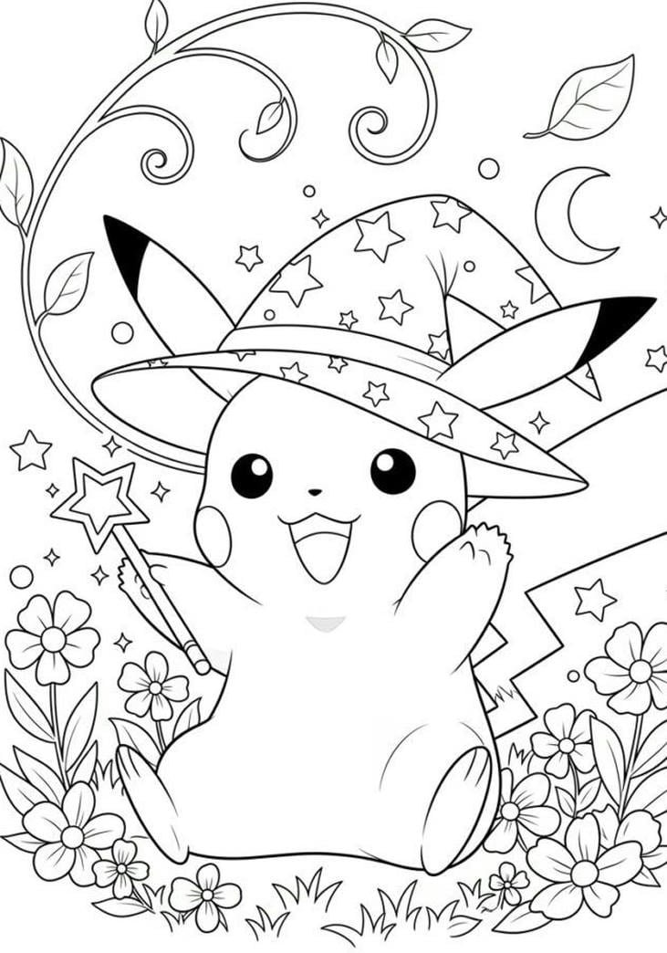 tô màu pikachu cho trẻ nhỏ