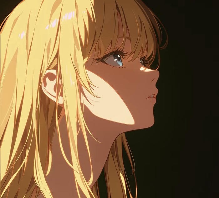 toàn cảnh góc nghiêng khuôn mặt anime nữ đẹp