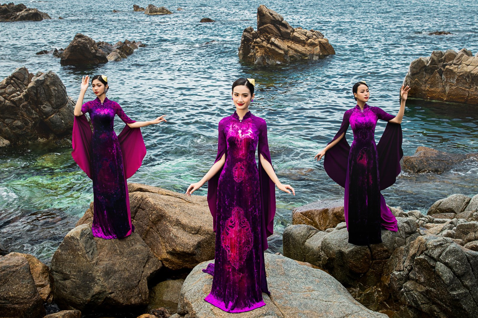 Top 3 Miss World Vietnam 2023 trong BST Áo dài Miền di sản lộng lẫy