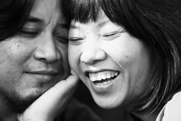 Trần Thu Hà và ông xã.