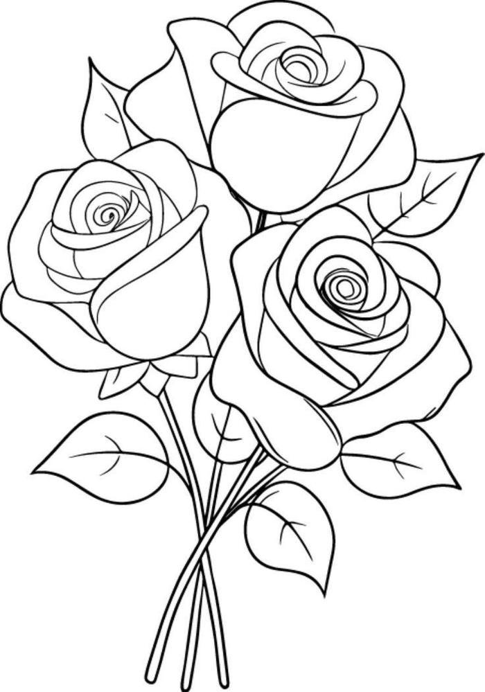 tranh hoa hồng tô màu nổi