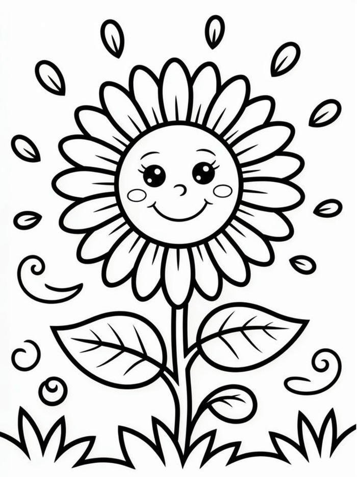 tranh hoa hướng dương nét rõ