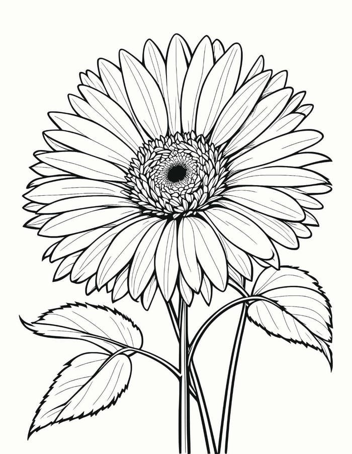 tranh hoa hướng dương phác thảo tô