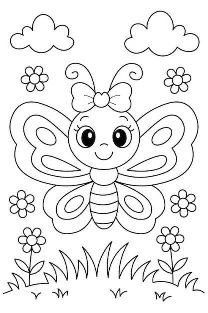 tranh tô màu con bướm đẹp