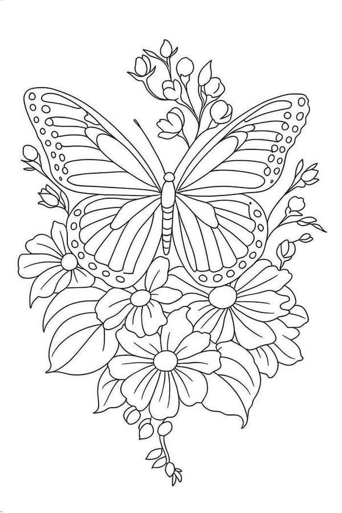 tranh tô màu con bướm ngộ nghĩnh