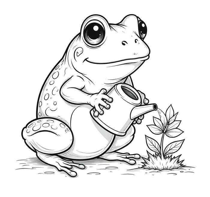 tranh tô màu con ếch cực đẹp