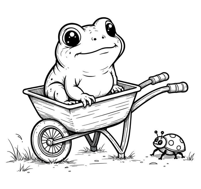 tranh tô màu con ếch dễ thương