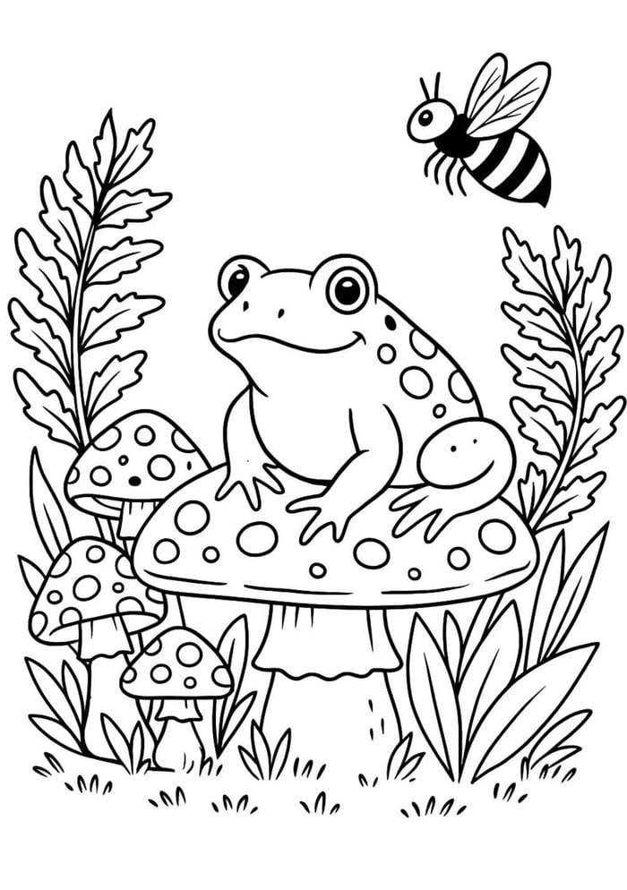 tranh tô màu con ếch rất đẹp
