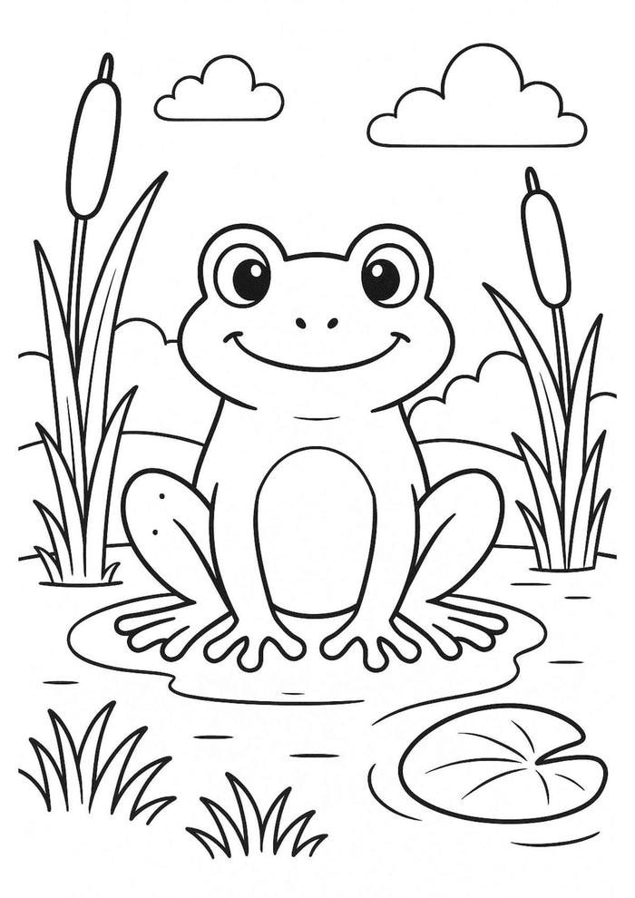 tranh tô màu con ếch tinh tế