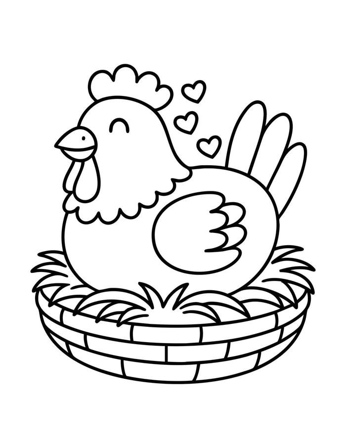 tranh tô màu con gà trống đẹp