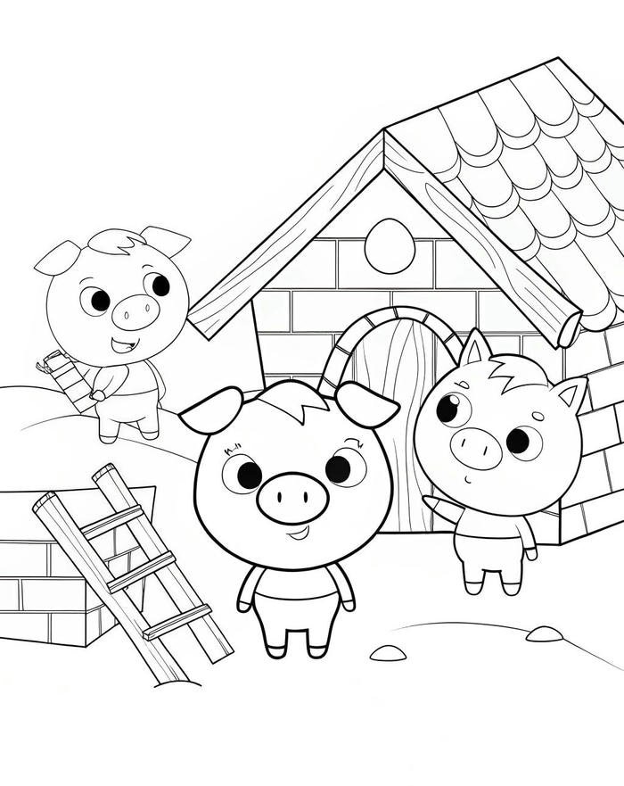 tranh tô màu con heo đáng yêu