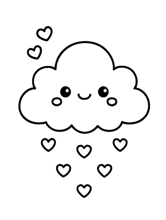 tranh tô màu đám mây bồng bềnh