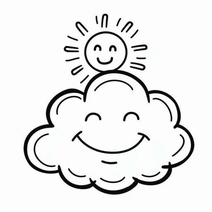 tranh tô màu đám mây trong trẻo
