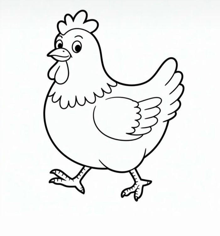 tranh tô màu gà mái cho bé