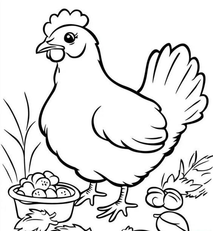 tranh tô màu hình con gà trống