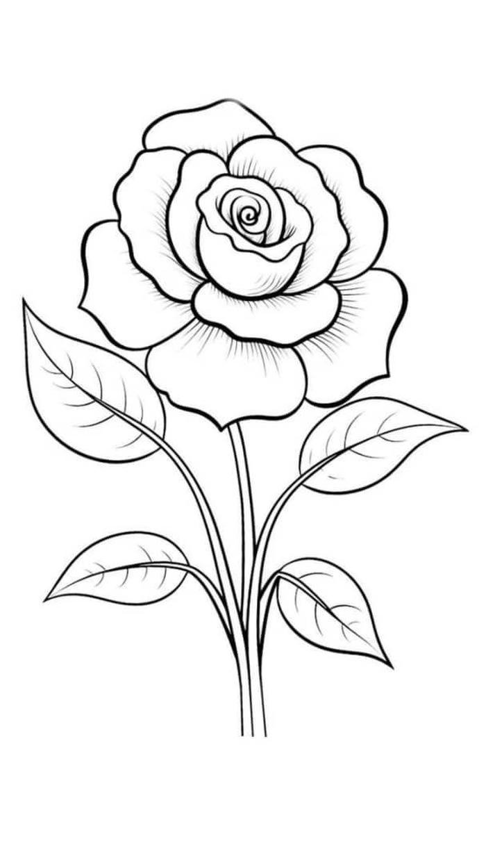 tranh tô màu hoa hồng thanh nhã