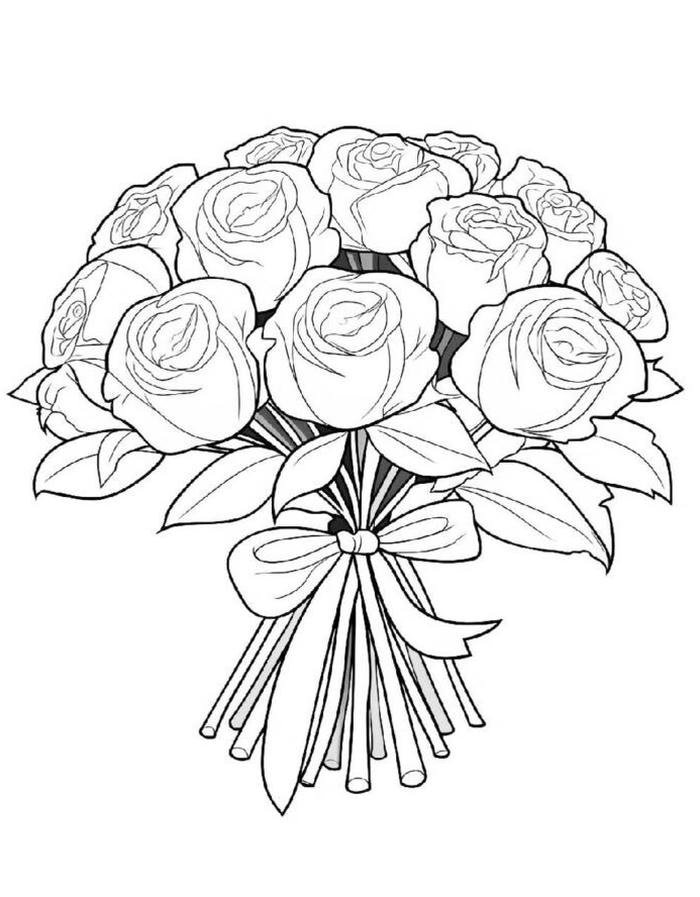 tranh tô màu hoa hồng trang nhã