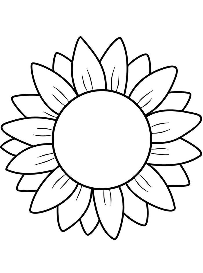 tranh tô màu hoa hướng dương tươi