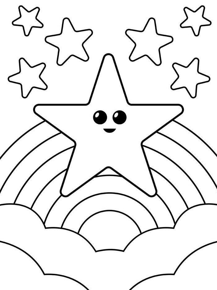 tranh tô màu ngôi sao cực đẹp