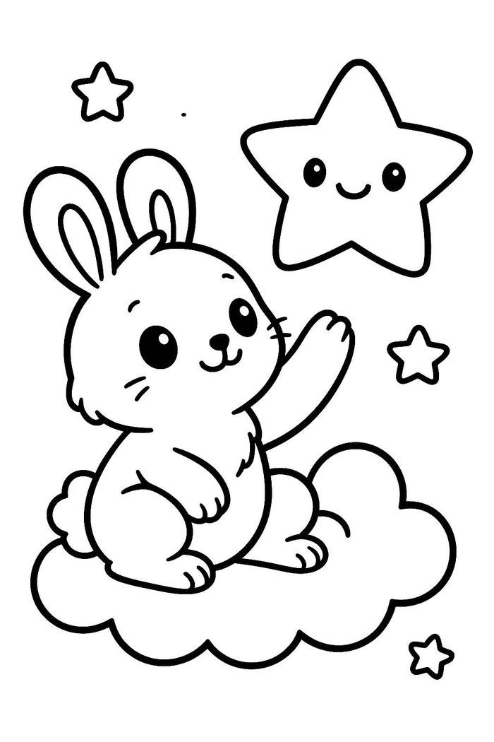 tranh tô màu ngôi sao đáng yêu