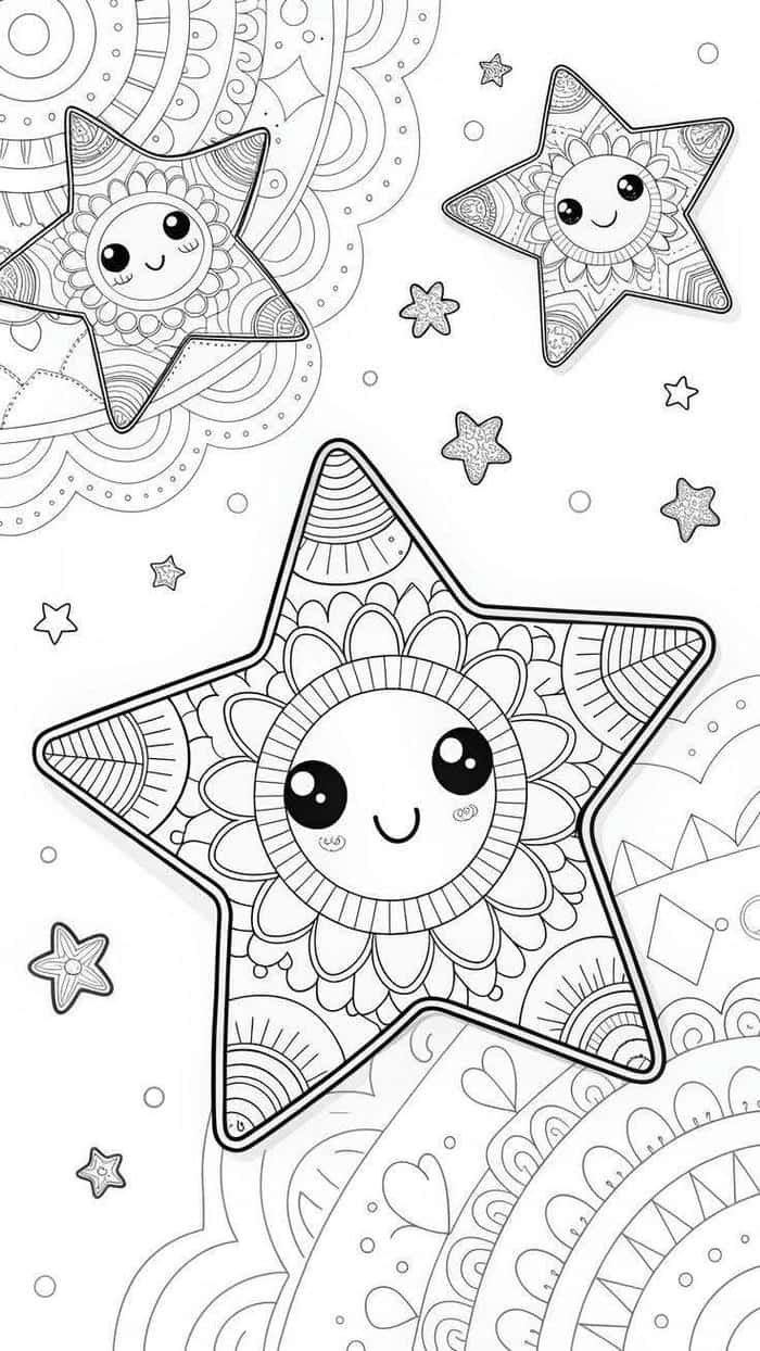 tranh tô màu ngôi sao lấp lánh