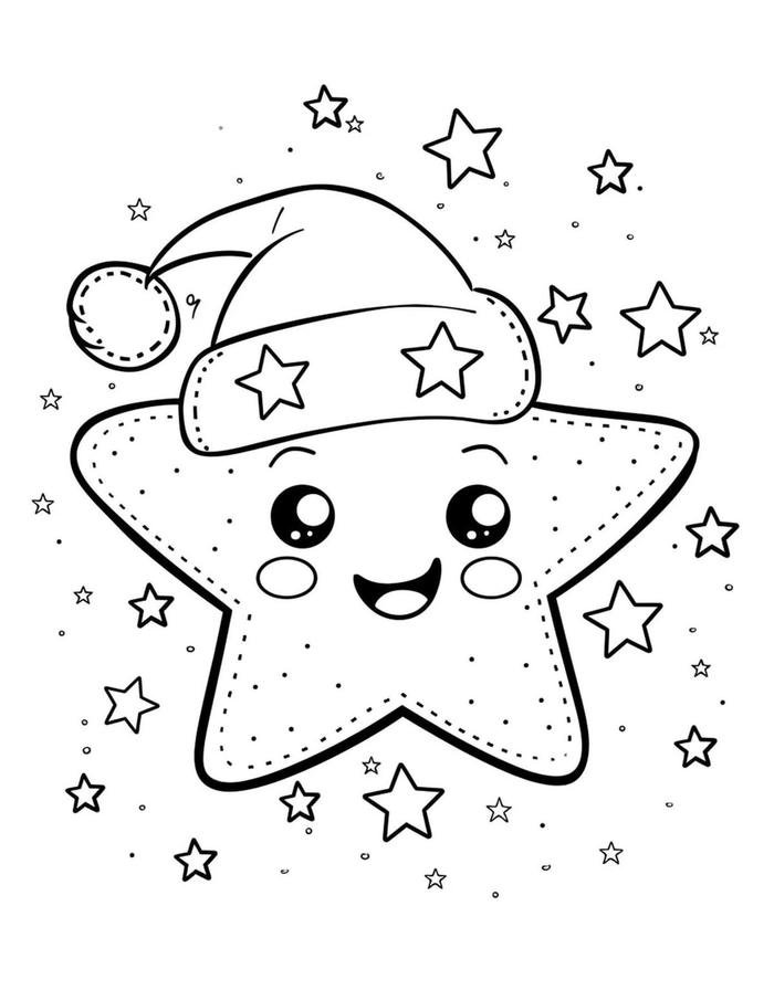 tranh tô màu ngôi sao vui nhộn