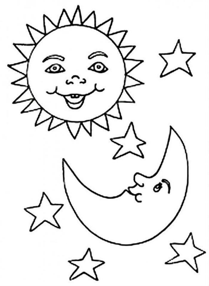 tranh tô màu ông mặt trời mỉm cười